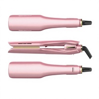 Lisseur de cheveux en céramique OEM à marque privée, écran LCD, ions négatifs, chauffage rapide PTC, 5 températures, double tension, fer à lisser de voyage RV