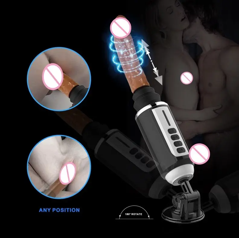 7 modes de poussée rechargeables avec base d'aspiration et godes en silicone chauffants Sex Machine Pénis réalistes Sex toys pour femme %