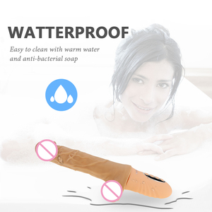 Boîte personnalisée gratuite-Chauffage réaliste gode vibrateur télescopique 10 vitesses doux énorme pénis G Spot vagin <span class=keywords><strong>Anus</strong></span> masturbateur - Product Image 6