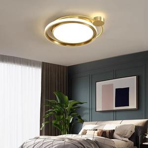 Lustre LED Minimaliste Moderne en Acrylique et Cuivre, Design Créatif et Élégant, Style Nordique, Idéal pour Chambre Principale et Bureau - Product Image 2