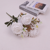 Fleurs artificielles en soie, lys à neuf branches, roses, gros bouquets, vente en gros, décorations de table, arrangements floraux, faux hôtel, doux