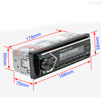 Estéreo de coche de un solo Din con Bluetooth dual Radio FM Receptor de audio para coche Puerto USB dual Llamadas manos libres Reproductor de MP3