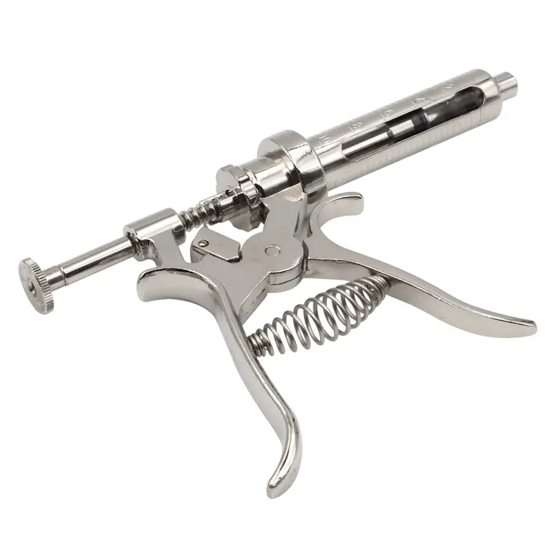 Veterinary Revolver syringe Semi-Automatic Metal Syringe Various Capacity Syringe Gun for Pig Sheep Cattle