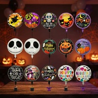Nouveau design, vente en gros, ballon rond en aluminium coloré de 18 pouces, série Halloween, ballon pour décoration de fête