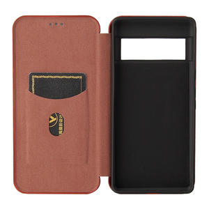 Housse de luxe pour Google Pixel6 <span class=keywords><strong>coque</strong></span> de téléphone Google <span class=keywords><strong>Pixel6a</strong></span> magnétique Snap Flip Card étui en cuir d'affaires en Fiber de carbone - Product Image 6