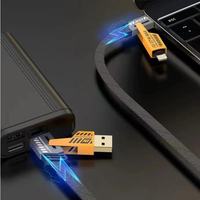 Cable de Datos para Teléfono Móvil 4 en 1 con Trenzado Robótico, PD 27W 5A, Nuevo 2 en 1, Carga Súper Rápida de 120W Tipo-C para Computadoras Xiaomi