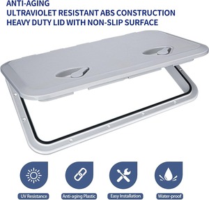 Nouveau couvercle de trappe d'accès au pont de bateau rectangulaire en plastique 14.8 "x 14.6" /17.3 "x 12.4" /20 "x 18"/24 "x 14"/24 "* 9.6" trappe de hublot marin - Product Image 2