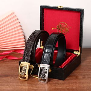 Nouvelle <span class=keywords><strong>ceinture</strong></span> automatique en acier tressé en cuir de vache à imprimé crocodile <span class=keywords><strong>pour</strong></span> hommes - Product Image 2