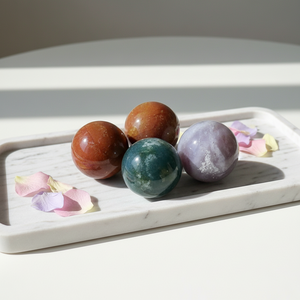 Esfera de <span class=keywords><strong>Jaspe</strong></span> Oceánico de Cristal Grabado, Hermosa y Pulida, para Decoración del Hogar y Regalos de Feng Shui, Venta al Por Mayor - Product Image 5