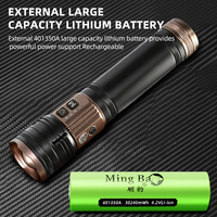 Linterna Táctica de Alta Potencia, Aleación de Aluminio, Recargable por USB Tipo-C, Resistente al Agua IP54, Alto Lumen, 7 Colores Ajustables
