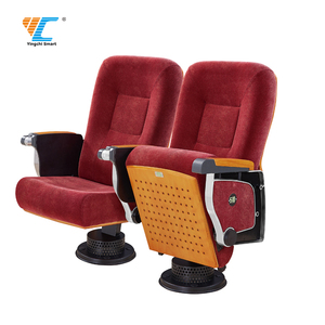 Fournisseur chinois Chaises de salle de conférence de cinéma de luxe populaires Chaises d'église <span class=keywords><strong>en</strong></span> tissu avec table à écrire - Product Image 2