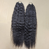 Extensions de cheveux au crochet FH 14-26 pouces, texture Kinky Straight, avec nœuds miracle, 50g, pré-bouclées, pour tressage, en cheveux humains, pour salon