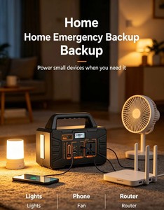 สถานีพลังงานแสงอาทิตย์แบบพกพา 150W แบตเตอรี่ LiFePO4 สำรองไฟฉุกเฉิน พร้อมไฟฉาย คลื่นไซน์บริสุทธิ์ ความจุ 108Wh - Product Image 6