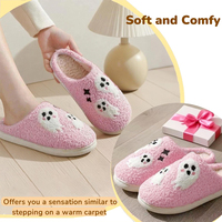 Pantoufles d'intérieur en peluche à bout fermé pour Noël, motif personnalisé, mignonnes, pour l'hiver, pour femmes et hommes, vente en gros