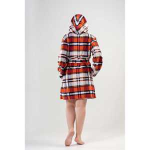 Bata corta con capucha de forro polar para mujer, talla XXL, con bolsillos, sudaderas cómodas - Product Image 1