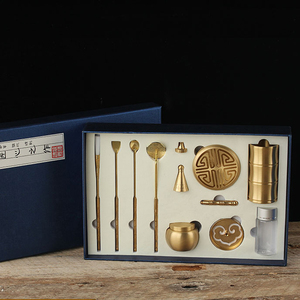 Ensemble de porte-encens en métal, brûleur <span class=keywords><strong>d</strong></span>'encens en laiton, boîte à outils pour encensoir fin, cadeaux et artisanat, vente en gros - Product Image 3