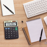 Calculatrice scientifique programmable professionnelle CTIFREE CT-4S, plastique, alimentée par énergie solaire, 12 chiffres, modèle de bureau