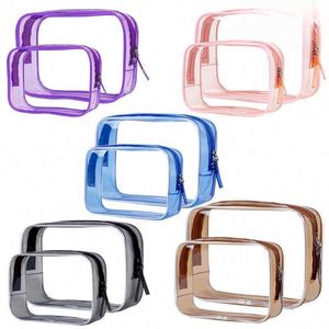 TSA Approved Clear Toiletry Bags, Lightweight Travel Pouch, Multipurpose Transparent Cosmetic Bag, 2 <b>Pack</b> - Product Image 4