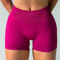Shorts de sport pour femme sans couture, taille haute, avec effet froncé sculptant, pour l'entraînement, le fitness, la gym et le yoga