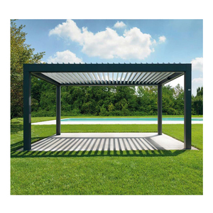 Perse en aluminium coloré <span class=keywords><strong>pour</strong></span> jardin, <span class=keywords><strong>pied</strong></span> libre, étanche, motorisé, automatique, pergola en aluminium biocliatique - Product Image 3