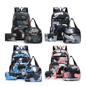 Fashion Waterproof Big Set <b>Lunch</b> Box Pencil Case 3-in-1 Casual Travel School Laptop Bag <b>Backpack</b> - Product Image 6