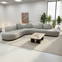 Ensemble de canapés de bureau modernes et doux, modulaires, en cuir synthétique, éponge haute densité, blanc, design luxueux pour salon, cadre en bois