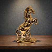 Cendrier de luxe portable plaqué or, sculpture de cheval classique, forme personnalisée