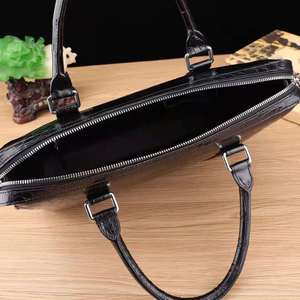 Sac à main de luxe en cuir véritable, mallette pour ordinateur portable, Style Crocodile, grande capacité, durable, - Product Image 6