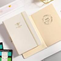 Agenda Prolead Business Office, Encuadernada en Espiral, A5, Ecológica, de Cuero, con Cubierta Impresa Personalizada con Lámina Dorada, 80 Hojas, Opción de Regalo