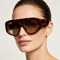 Lunettes de soleil polarisées rétro surdimensionnées de luxe Finewell pour femmes et hommes, monture épaisse CP+PC, personnalisables, collection 2026