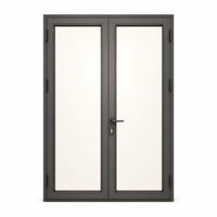 Porte à battants en alliage d'aluminium pour villa, appartement, hôtel, bureau, entrée extérieure, à rupture de pont thermique, double vitrage, profilé mince
