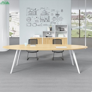 Larga vida útil Mesa de conferencia ovalada estándar útil Mesa de reunión de altura Moderna - Product Image 3
