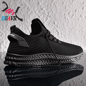 Chaussures décontractées pour hommes en PVC à lacets, style 2021, nouvelle mode, noires - Product Image 4