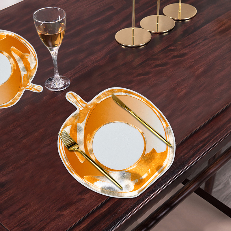 Rose Gold Flower Shape Irregular Eco PVC Placemats For Dinning Table
