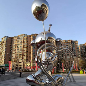 Escultura Urbana Personalizada de <span class=keywords><strong>Acero</strong></span> <span class=keywords><strong>Inoxidable</strong></span> 304/316 <span class=keywords><strong>con</strong></span> Acabado Espejo, Figura Pop Art, para Paisajes Comerciales y Plazas - Product Image 2