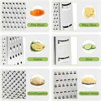 Râpe à six faces, râpe à fromage multifonction en acier inoxydable, trancheuse manuelle pour légumes, pommes de terre, carottes