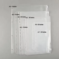 Classeur à budget transparent A5 A6, 6 trous, pochettes pour argent liquide, organiseur de documents, classeur à fermeture éclair, pochette en plastique, dossiers à pochettes