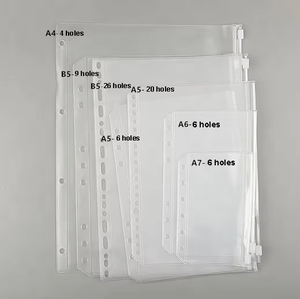 Classeur à budget transparent A5 A6, 6 trous, pochettes pour argent liquide, organiseur <span class=keywords><strong>de</strong></span> documents, classeur à fermeture éclair, pochette en plastique, dossiers à pochettes - Product Image 3