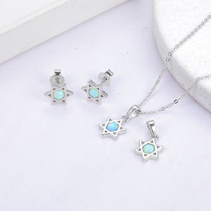 Orecchini in Opale Bianco Pesca Soda Crescent Curved Cantata Verde Pino Rosa Gemini - Product Image 5