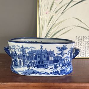<span class=keywords><strong>Pot</strong></span> de fleurs en céramique bleu et blanc peint à la main, motif anglais, pour artistes - Product Image 4