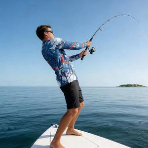 Athletic Fit Customizable Unisex Fishing Beach Jersey Quick Dry UV Protection Stretch Activewear Apparel forCoastal Water Sports - Product Image 3