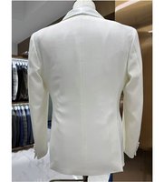 Nieuw Heren Formeel Dubbelgeknoopt Effen Kleur Bruidspak Mode 2-delig Kantoorpak Shawl Lapel Slim Fit Pakjas met Broek