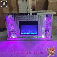 Tables console miroir avec cheminée électrique avec lumière led