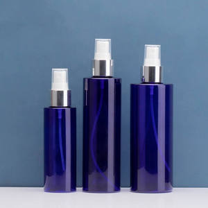 ขวดสเปรย์พลาสติก PET แบบไหล่เรียบ สีฟ้า ขนาด 100 มล. 200 มล. 250 มล. สำหรับเครื่องสำอาง โลโก้สั่งทำได้ บรรจุภัณฑ์หรูหรา สำหรับมอยเจอร์ไรเซอร์และน้ำยาทำความสะอาดผิวหน้า - Product Image 2