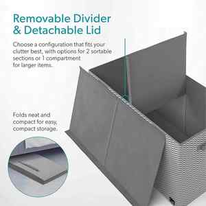 Extra Large Toy <b>Box</b> <b>Collapsible</b> Toys <b>Storage</b> Chest for Kids Fliptop Lid & Handles Big Toy Bin for Home - Product Image 4