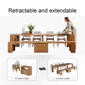 Table transformable pour la maison et l'hôtel, meubles multifonctions extensibles, la table d'angle <span class=keywords><strong>peut</strong></span> être transformée en table à manger de 3 m - Product Image 4