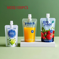 Pochette d'Emballage Liquide en Plastique de 200 ml à 500 ml avec Bouchon de 0,86 cm pour Boissons Bière Jus Champagne