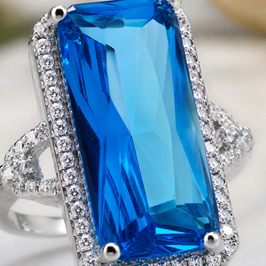 Anello tono blu per donna, design unico, accessorio da dito per uso quotidiano - Product Image 4