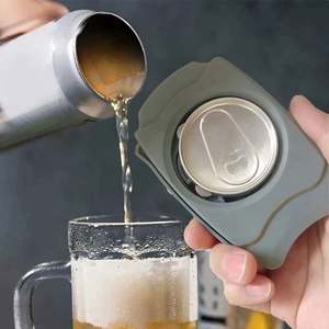 Ouvre-boîte à bière et décapsuleur pour canettes et bouteilles, durable, noir, portable, en acier inoxydable, pour bars et fournitures de fête - Product Image 4