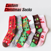 Chaussettes de Noël personnalisées OEM en polaire corail pour femme – Chaussettes d'hiver douces, chaudes, épaisses et confortables pour dormir